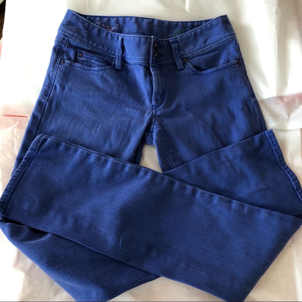 Lilly Pulitzer Blue Denim Jeans Size 2 Luxury Designer Pants women’s or …